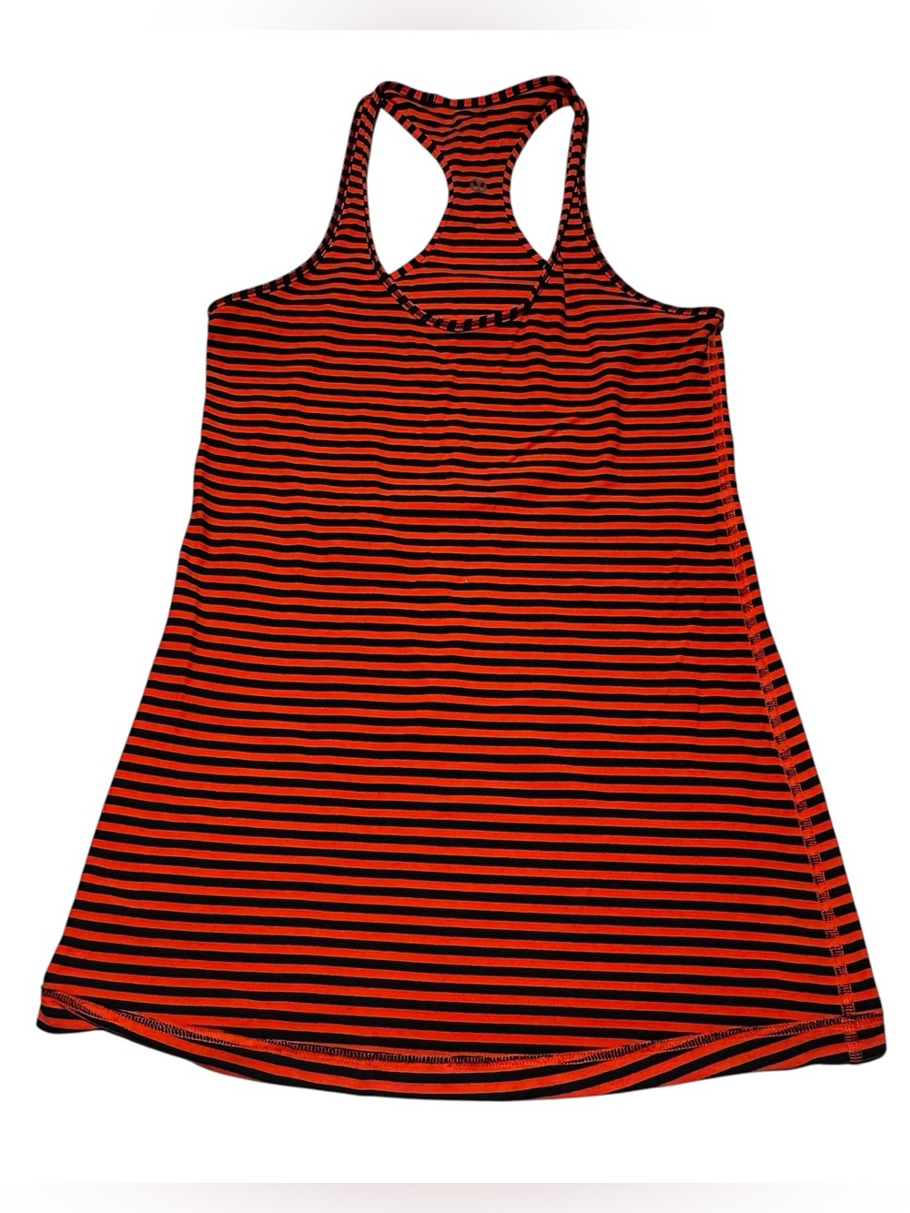 Lululemon Cool Racerback Tank top orange and navy Stripe size 6 EUC